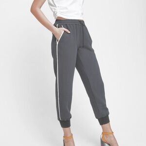Aritzia Wilfred Buffon Pant in Dark Grey w/ White Silk Trim - Size S